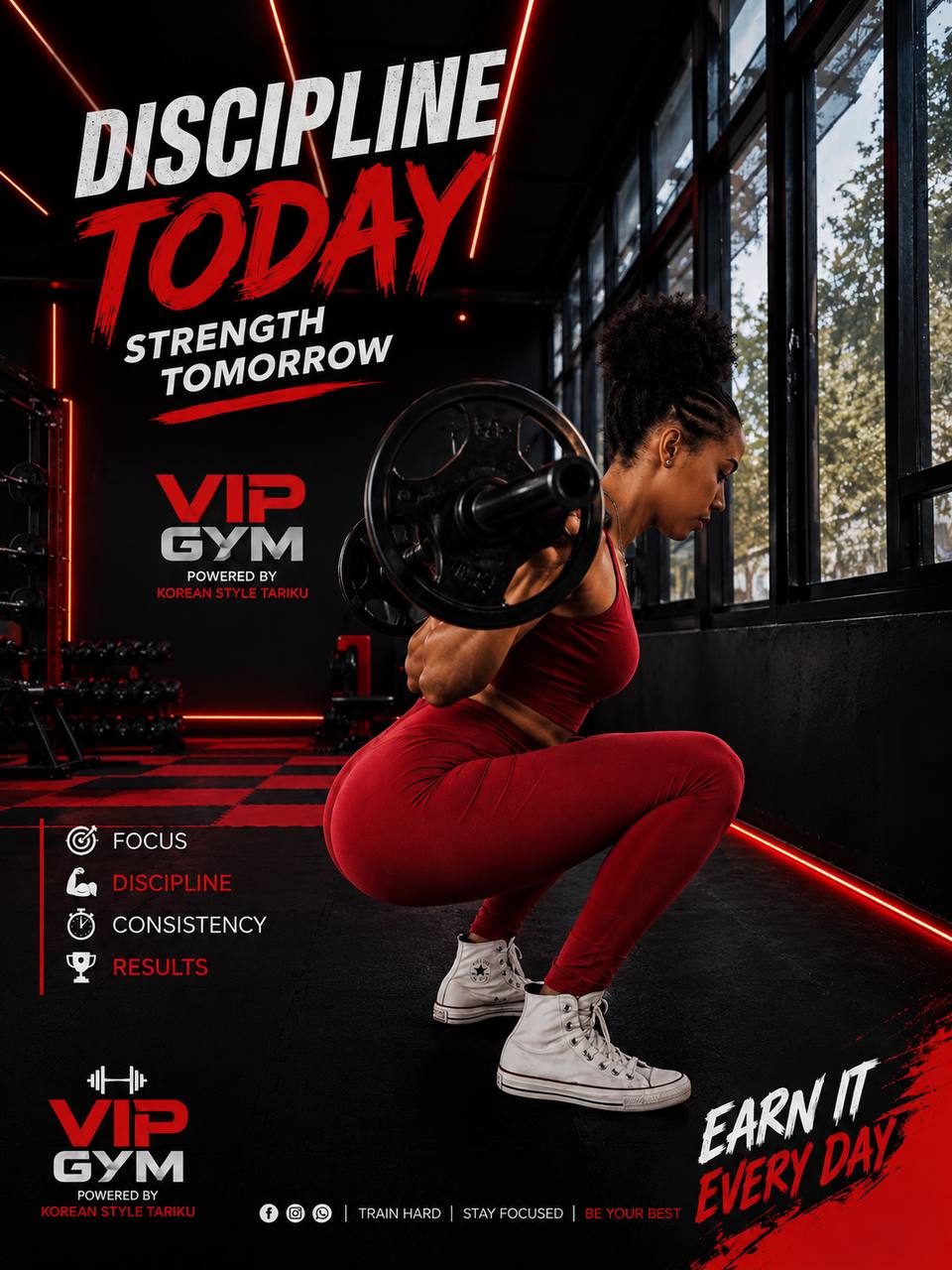 VIP Gym poster: Discipline today, strength tomorrow